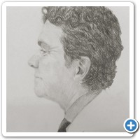 Dr. Vila-Rovira estudio de perfil de retrato dibujo boceto