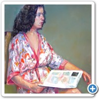 Mujer leyendo boceto pintura, Real Círculo artístico de Barcelona