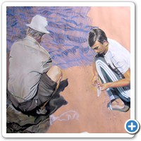 Pescadores en Pt. de la Cruz, boceto pintura inacabado